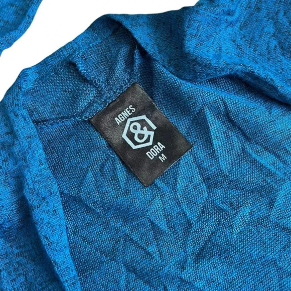 Agnes & Dora Teal Open Front Maxi Duster Cardigan Sweater M - Picture 3 of 4